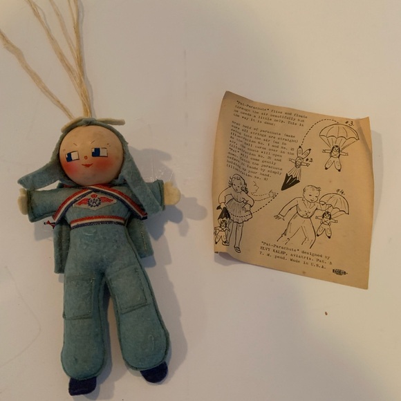 Rare Vintage WWII 1940’s Army Paratrooper Soldier Military Parachute Rag Doll - Picture 3 of 16